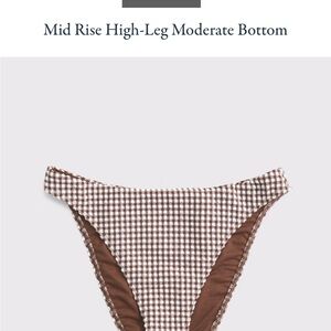 Abercrombie & Fitch Brown Gingham Bikini Bottom